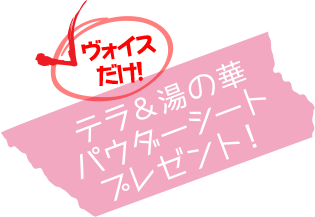 ヴォイスだけ!湯の華&テラパウダーシートプレゼント!