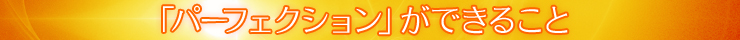 「パーフェクション」ができること